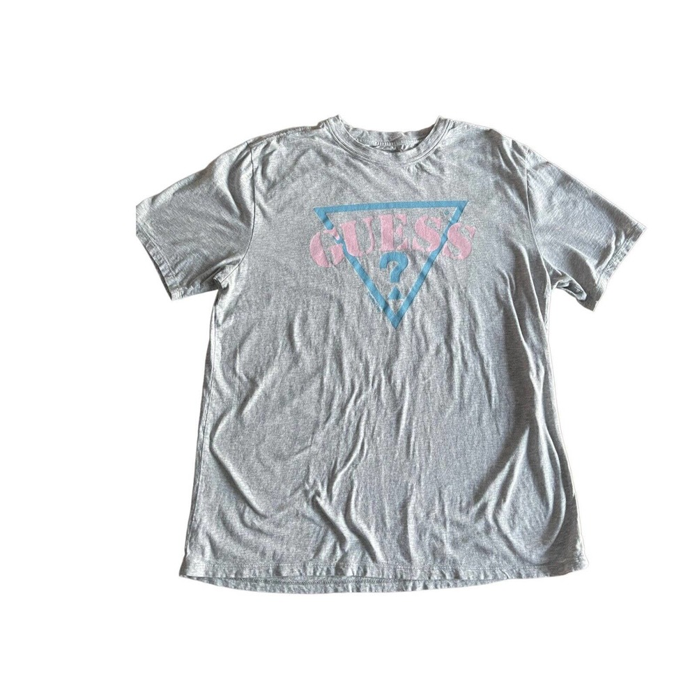 Vintage 90's Guess Jeans USA T-Shirt Mens Size Medium Gray with Guess Logo